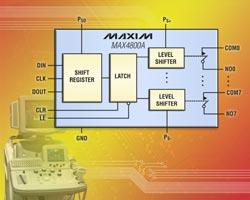 MAX4800A/MAX4802A:Maxim 8通道超聲應(yīng)用高速開關(guān)