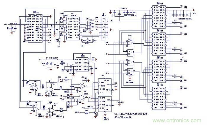圖3：步進(jìn)電機(jī)驅(qū)動器的脈沖驅(qū)動電路及步時電機(jī)的工作電流設(shè)定電路等